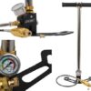 Pressluftpumpe Handpumpe Leader bis 300 Bar mit Manometer Füllschlauch und Wasserfilter
