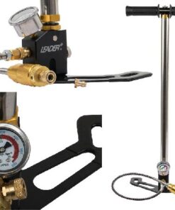 Pressluftpumpe Handpumpe Leader bis 300 Bar mit Manometer Füllschlauch und Wasserfilter